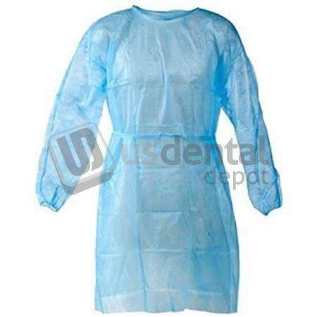 House Brand Level 2 BLUE Isolation Gowns, 10pk   One size fits all