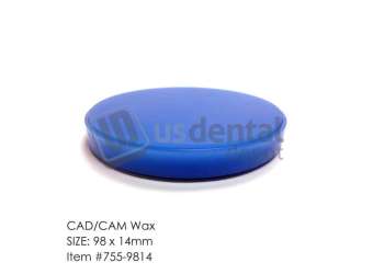 BESQUAL - BesQual CAD/CAM Milling Wax Disc 98mm ( 98.5 ) x 14 mm. Designed to use with various #755-9814   #W:MILL14