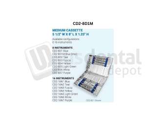 NORDENT - Cassette, Double Sided, Medium, 8-instruments with Divider and Mat, BLUE - Sterlization Cassettes - # CD2-8D1M