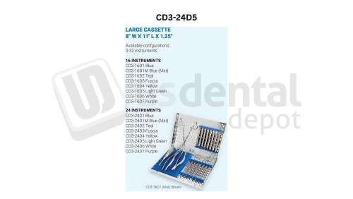 NORDENT - Cassette, Double Sided, Large, 24-instruments with Divider, Lt. GREEN - Sterlization Cassettes - # CD3-24D5