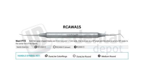 NORDENT - Carver, DE, Ward #1S, Medium Round Handle - Medium Round - Restorative - # RCAWA1S