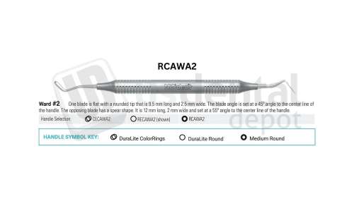 NORDENT - Carver, DE, Wards #2, Medium Round Handle - Medium Round - Restorative - # RCAWA2