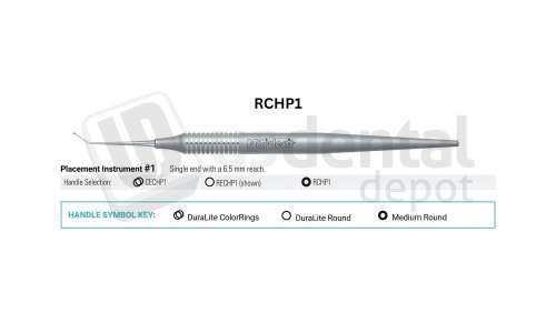 NORDENT - Calcium Hydroxide Placement, SE, #1 Short, Medium Round Handle - Medium Round - Restorative - # RCHP1