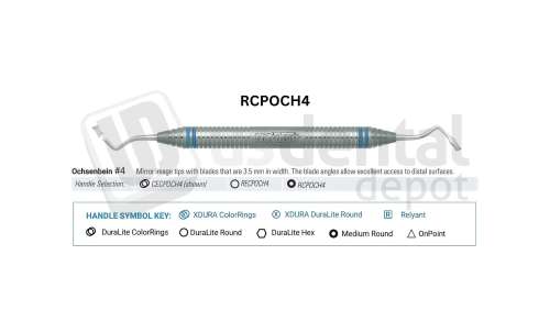 NORDENT - Periodontal Chisel, DE, Ochsenbein #4, Medium Round Handle - Medium Round - Surgical - # RCPOCH4