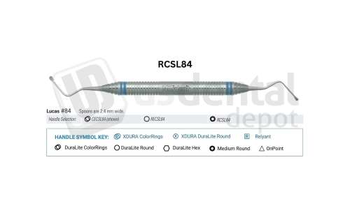 NORDENT - Surgical Curette, DE, Lucas #84 (Small), Medium Round Handle - Medium Round - Surgical - # RCSL84