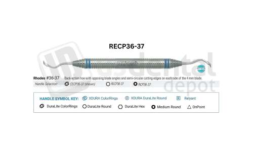 NORDENT - Periodontal Hoe, DE, Rhodes #36-37 - DuraLite® ROUND - Surgical - # RECP36-37