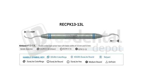 NORDENT - Periodontal Hoe, DE, Kirkland #13-13L - DuraLite® ROUND - Surgical - # RECPK13-13L