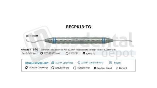 NORDENT - Periodontal Hoe, DE, Kirkland #13-TG - DuraLite® ROUND - Surgical - # RECPK13-TG