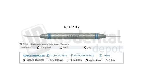 NORDENT - Periodontal Chisel, DE, #TG - DuraLite® ROUND - Surgical - # RECPTG