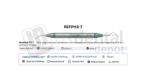 NORDENT - Periodontal File, DE, Hirschfeld #3-7 - DuraLite® ROUND - Surgical - # REFPH3-7