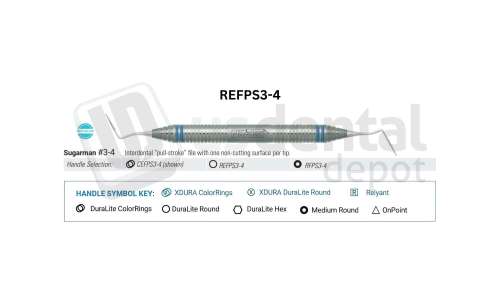 NORDENT - Periodontal File, DE, Sugarman #3-4 - DuraLite® ROUND - Surgical - # REFPS3-4