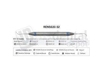 NORDENT - Xdura, Curette, DE, Goldman #31-32, DuraLite® Round Handle - DuraLite® Round - Hygiene - # RENSG31-32