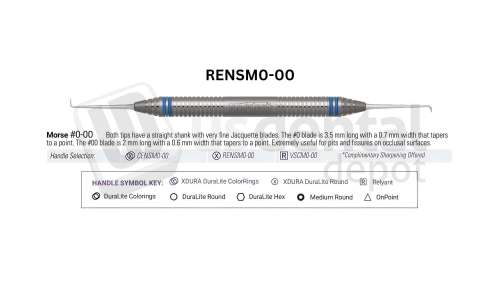 NORDENT - Xdura, Scaler, DE, Anterior Jaquette Morse #0-00, DuraLite® Round Handle - DuraLite® Round - Hygiene - # RENSM0-00