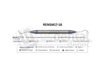 NORDENT - Xdura, Curette, DE, McCall #17-18, DuraLite® Round Handle - DuraLite® Round - Hygiene - # RENSM17-18