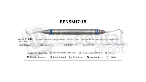 NORDENT - Xdura, Curette, DE, McCall #17-18, DuraLite® Round Handle - DuraLite® Round - Hygiene - # RENSM17-18