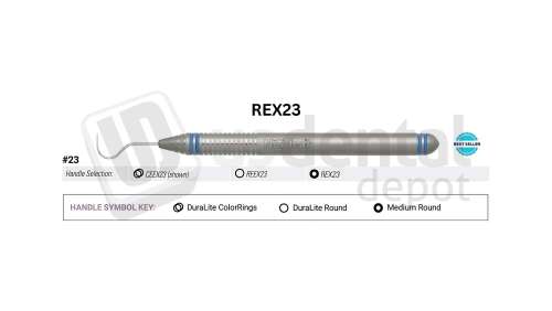 NORDENT - Explorer, SE, #23 (Shepards Hook), Medium Round Handle - Medium Round - Diagnostic - # REX23