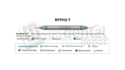 NORDENT - Periodontal File, DE, Hirschfeld #3-7, Medium Round Handle - Medium Round - Surgical - # RFPH3-7