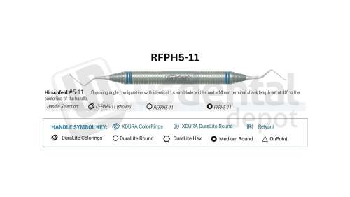 NORDENT - Periodontal File, DE, Hirschfeld #5-11, Medium Round Handle - Medium Round - Surgical - # RFPH5-11