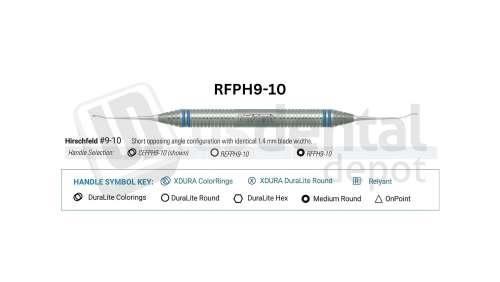 NORDENT - Periodontal File, DE, Hirschfeld #9-10, Medium Round Handle - Medium Round - Surgical - # RFPH9-10