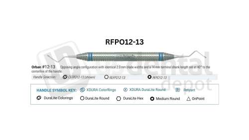 NORDENT - Periodontal File, DE, Orban #12-13, Medium Round Handle - Medium Round - Surgical - # RFPO12-13