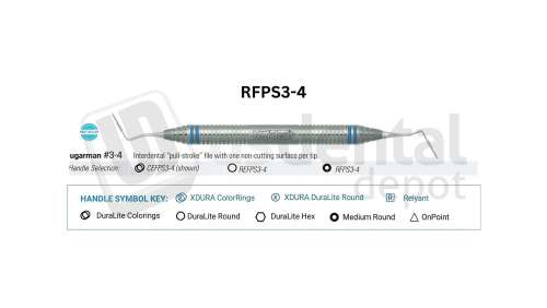 NORDENT - Periodontal File, DE, Sugarman #3-4, Medium Round Handle - Medium Round - Surgical - # RFPS3-4