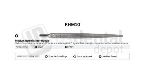 NORDENT - Mirror Handle, SE, CS Cone Socket , Medium Round Handle - Medium Round - Diagnostic - # RHM10