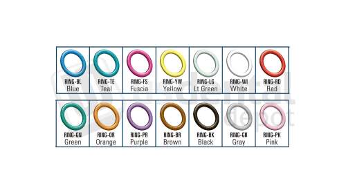 NORDENT - Color Rings, 48 Pack, ASSORTED Colors (4 each) - Other - # RING-A52