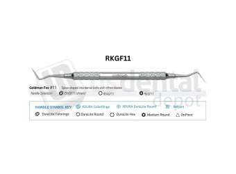 NORDENT - Periodontal Knife, DE, Goldman Fox #11, Medium Round Handle - Medium Round - Surgical - # RKGF11