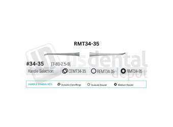 NORDENT - Angle Former, DE, #34-35 (7-80-2.5-9), Medium Round Handle - Medium Round - Restorative - # RMT34-35