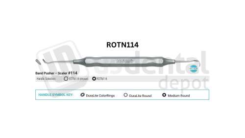 NORDENT - Orthodontic, DE, Scaler-Band Seater #114, Medium Round Handle - Medium Round - Restorative - # ROTN114