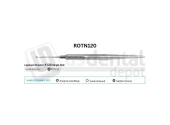 NORDENT - Orthodontic, SE, Ligature Director #N120 (Curved), Medium Round Handle - Medium Round - Restorative - # ROTN120