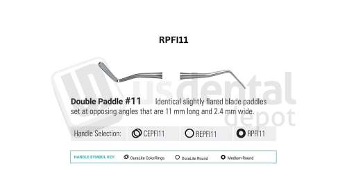 NORDENT - Composite Placement, DE, Double Paddle #11, Medium Round Handle - Medium Round - Restorative - # RPFI11