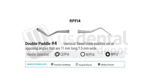 NORDENT - Composite Placement, DE, Double Paddle #4, Medium Round Handle - Medium Round - Restorative - # RPFI4