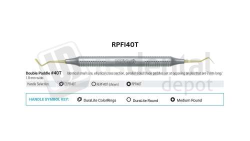 NORDENT - Composite Placement, DE, Titanium-Nitride Coated, Double Paddle #40, Medium Round Handle - Medium Round - Restorative - # RPFI40T