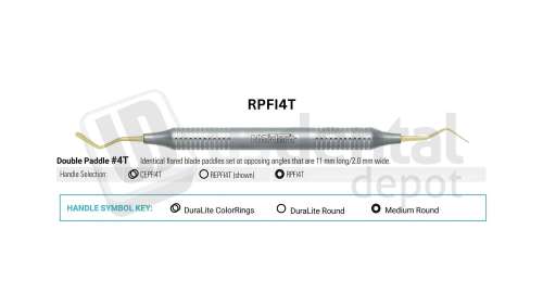 NORDENT - Composite Placement, DE, Double Paddle #4, Medium Round Handle - Medium Round - Restorative - # RPFI4T