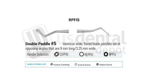 NORDENT - Composite Placement, DE, Double Paddle #5, Medium Round Handle - Medium Round - Restorative - # RPFI5