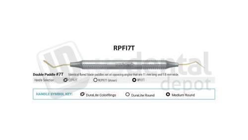 NORDENT - Composite Placement, DE, Titanium-Nitride Coated, Double Paddle #7, Medium Round Handle - Medium Round - Restorative - # RPFI7T