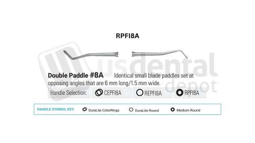 NORDENT - Composite Placement, DE, Double Paddle #8A, Medium Round Handle - Medium Round - Restorative - # RPFI8A