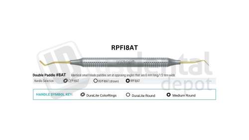 NORDENT - Composite Placement, DE, Titanium-Nitride Coated, Double Paddle #8A, Medium Round Handle - Medium Round - Restorative - # RPFI8AT