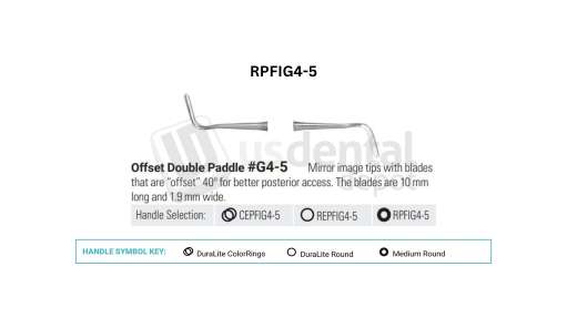 NORDENT - Composite Placement, DE, Double Offset Paddle Greg #4-5, Medium Round Handle - Medium Round - Restorative - # RPFIG4-5