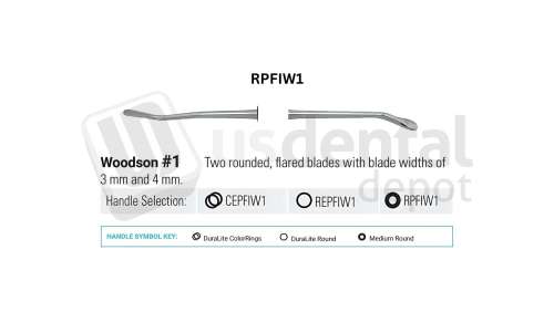 NORDENT - Composite Placement, DE, Woodson #1, Medium Round Handle - Medium Round - Restorative - # RPFIW1