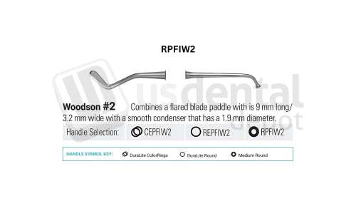 NORDENT - Composite Placement, DE, Woodson #2, Medium Round Handle - Medium Round - Restorative - # RPFIW2