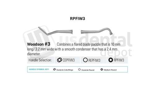 NORDENT - Composite Placement, DE, Woodson #3, Medium Round Handle - Medium Round - Restorative - # RPFIW3