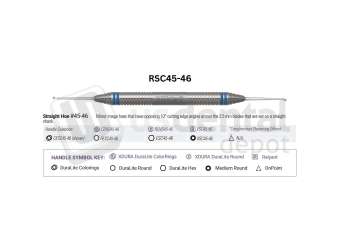 NORDENT - Classic, Scaler, DE, Anterior Straight Hoe #45-46, Medium Round Handle - Medium Round - Hygiene - # RSC45-46