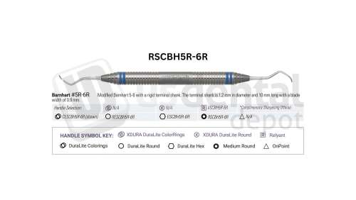 NORDENT - Classic, Curette, DE, Barnhart #5/6 Rigid, Medium Round Handle - Medium Round - Hygiene - # RSCBH5R-6R