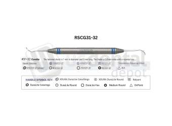 NORDENT - Classic, Curette, DE, Goldman #31-32, Medium Round Handle - Medium Round - Hygiene - # RSCG31-32