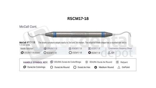 NORDENT - Classic, Curette, DE, McCall #17-18, Medium Round Handle - Medium Round - Hygiene - # RSCM17-18