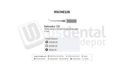 NORDENT - Classic, Scaler, SE, Anterior Sickle University of Nebraska #128, Medium Round Handle - Medium Round - Hygiene - # RSCNE128