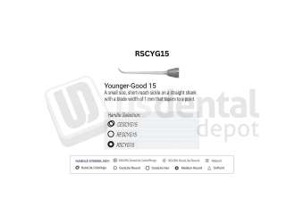 NORDENT - Classic, Scaler, SE, Anterior Sickle Younger-Good #15, Medium Round Handle - Medium Round - Hygiene - # RSCYG15