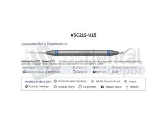 NORDENT - Relyant, Scaler, DE, Anterior Jaquette/Sickle Goldman Fox #21S-Towner #U15, Relyant #6 Handle - Relyant #6 - Hygiene - # VSC21S-U15